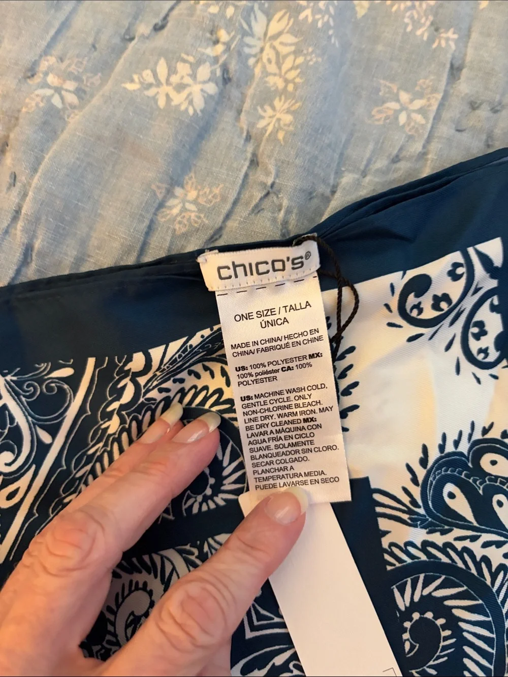 Chico's Navy and White Paisley Skort